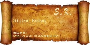 Siller Kolos névjegykártya
