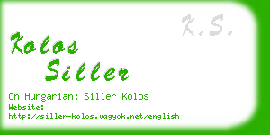 kolos siller business card